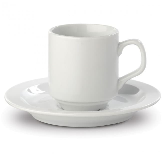 Custom Printed Madrid cup and saucer porcelain 130ml - Image 2