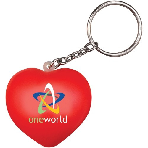 Custom Printed Stress Love Heart Keyring