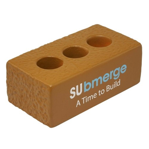 Custom Printed Stress Brick With Holes