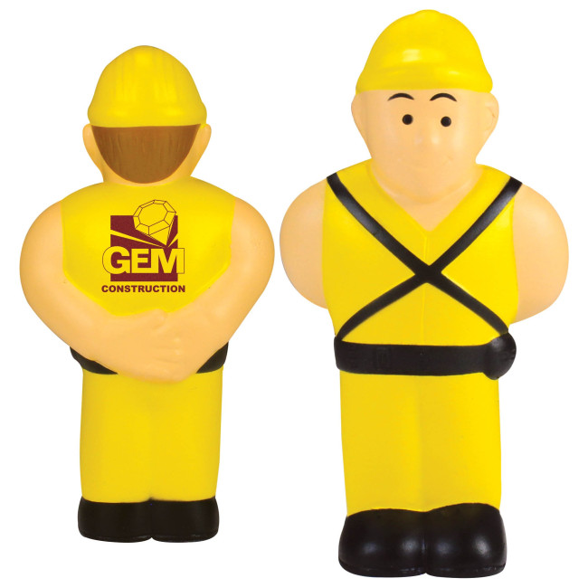 Custom Printed Stress Construction Worker