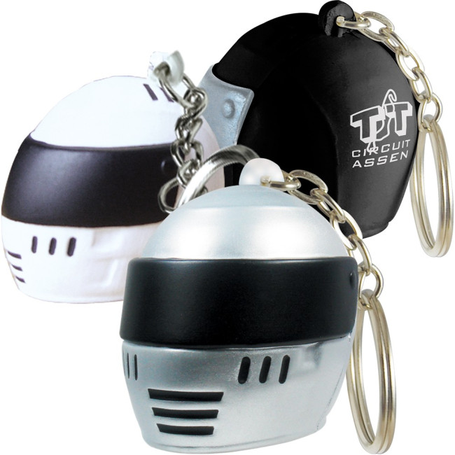 Custom Printed Stress Crash Helmet Keyring