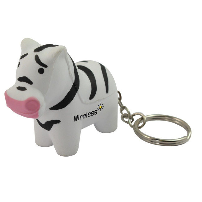 Custom Printed Stress Zebra Keyring