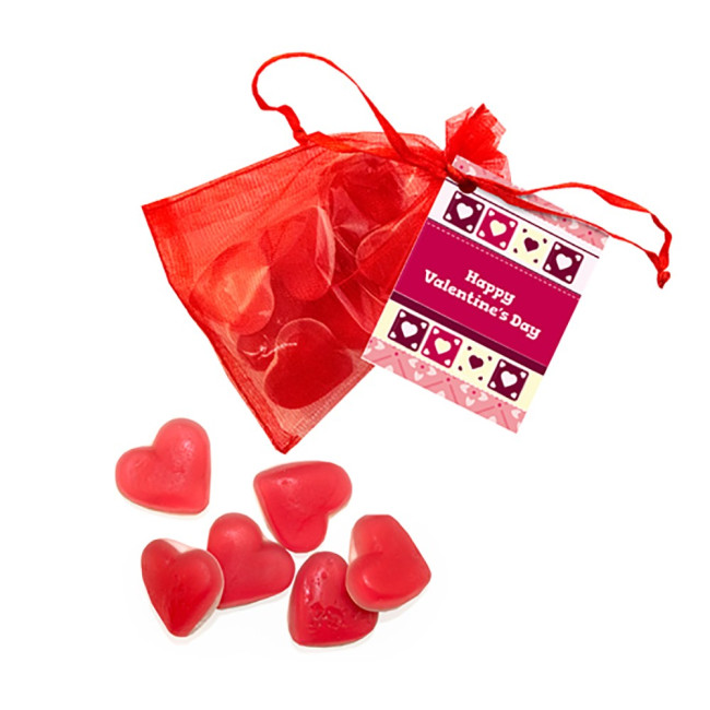 Custom Printed Heart Throbs Jelly Sweets Organza Bag