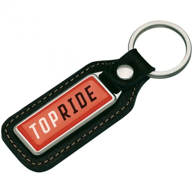 Custom Printed Keyring metal, real leather, logotop. - Image 1