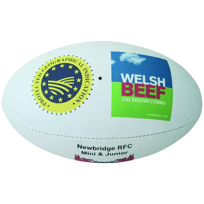 Custom Printed Size 5 Rubber Rugby Ball - Image 3