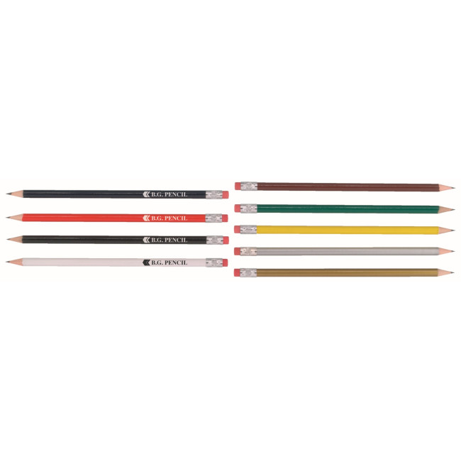 Custom Printed Bg Pencil With Eraser