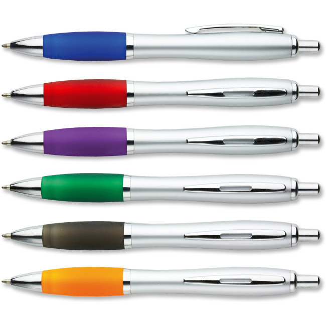 Custom Printed Image Silver Plastic Ballpen