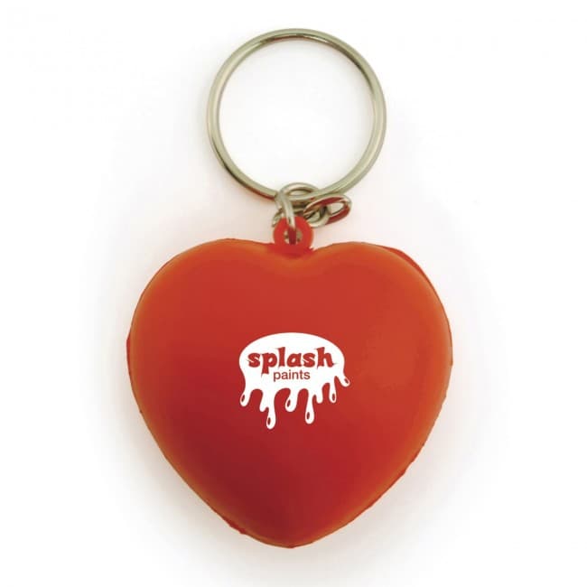 Custom Printed Stress Reliever Heart Keyring