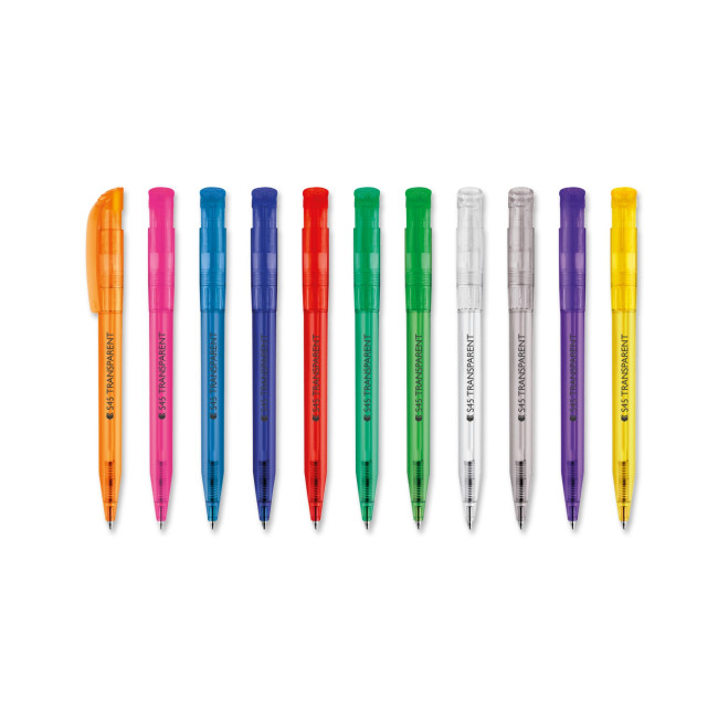 Custom Printed S45 Transparent Plastic Ballpen