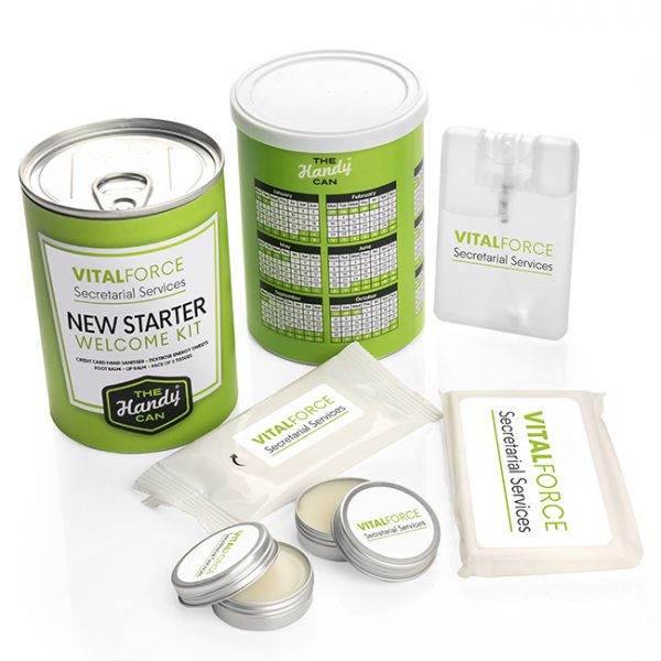 Custom Printed NEW Starter Welcome Handy Can Kit