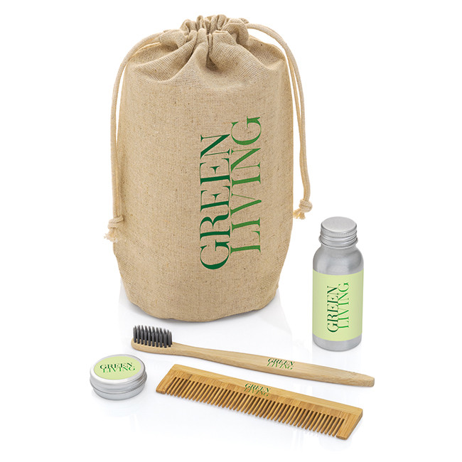 Custom Printed Gift Set in a Hemp Bag