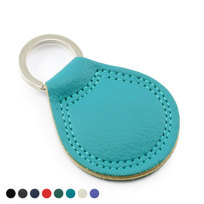 Custom Printed Recycled ELeather Teardrop Key Fob - Image 2