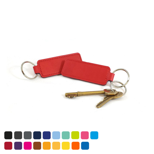 Custom Printed Economy Rectangular Key Fob In Soft Touch Vegan Torino PU - Image 2