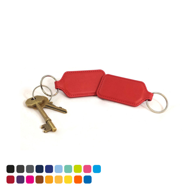 Custom Printed Rectangular Key Fob In Soft Touch Vegan Torino PU - Image 2