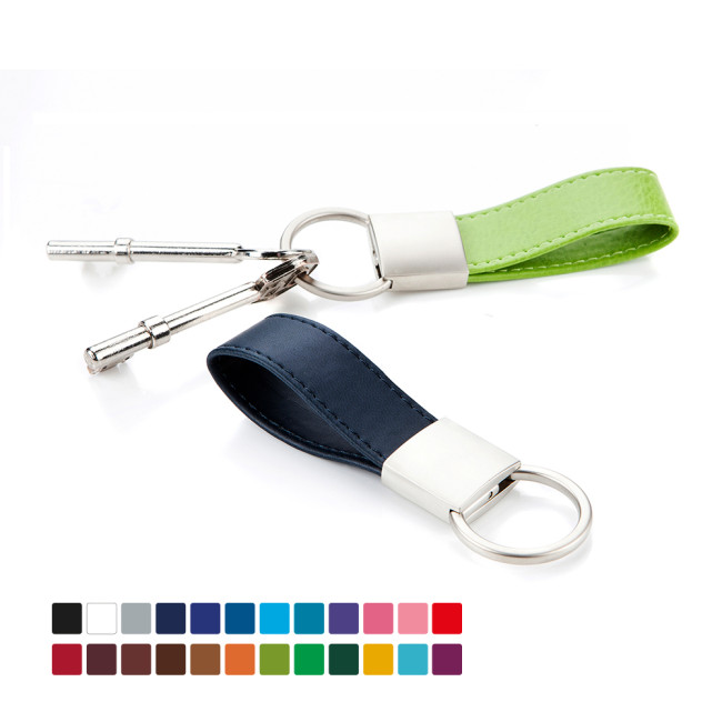 Custom Printed Deluxe Mini Loop Key Fob In Belluno Vegan PU - Image 2