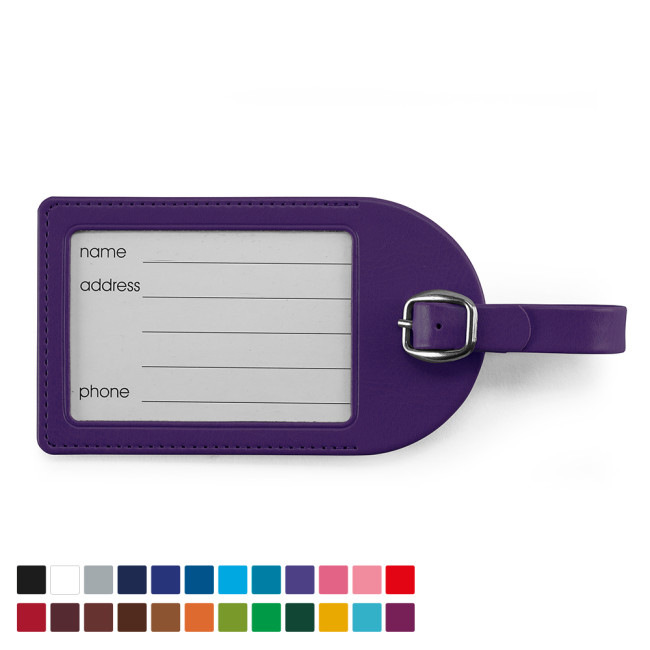 Custom Printed Large Luggage Tag In Belluno Vegan PU - Image 2