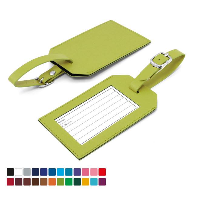 Custom Printed Rectangle Luggage Tag In Belluno Vegan PU - Image 1