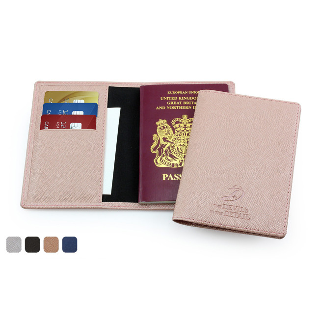 Custom Printed Deluxe Passport Wallet In Saffiano Vegan PU - Image 2