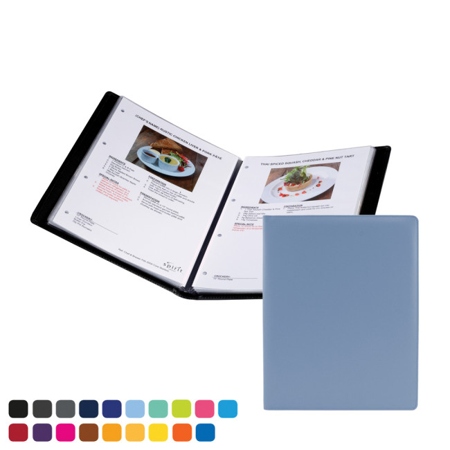 Custom Printed A4 Information, Wine List or Menu Holder In Soft Touch Vegan Torino PU