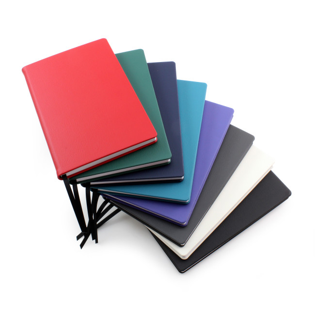 Custom Printed Recycled ELeather A5 Casebound Notebook - Image 2