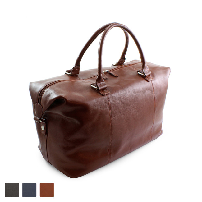 Custom Printed Accent Colours SandRingham Nappa Leather Weekender Bag