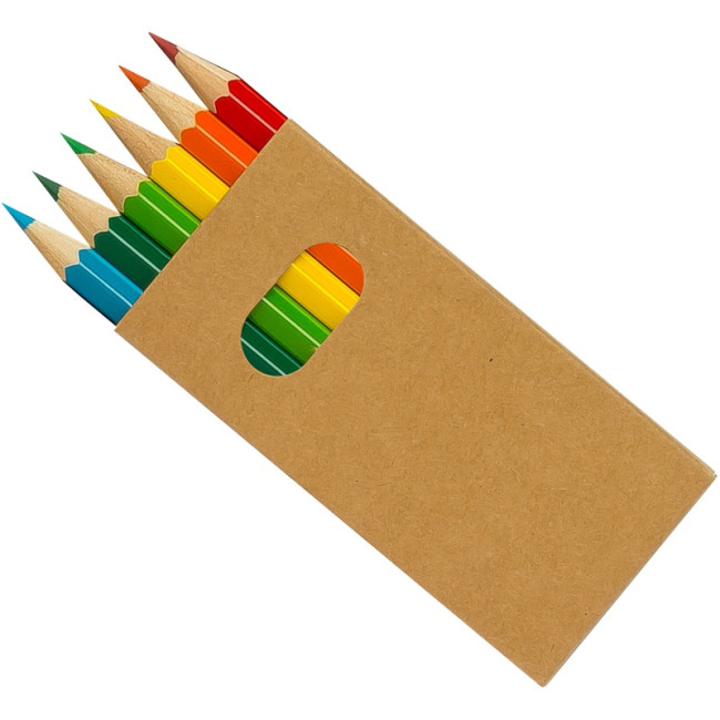 Custom Printed Colourworld Half Length Pencils Box 6