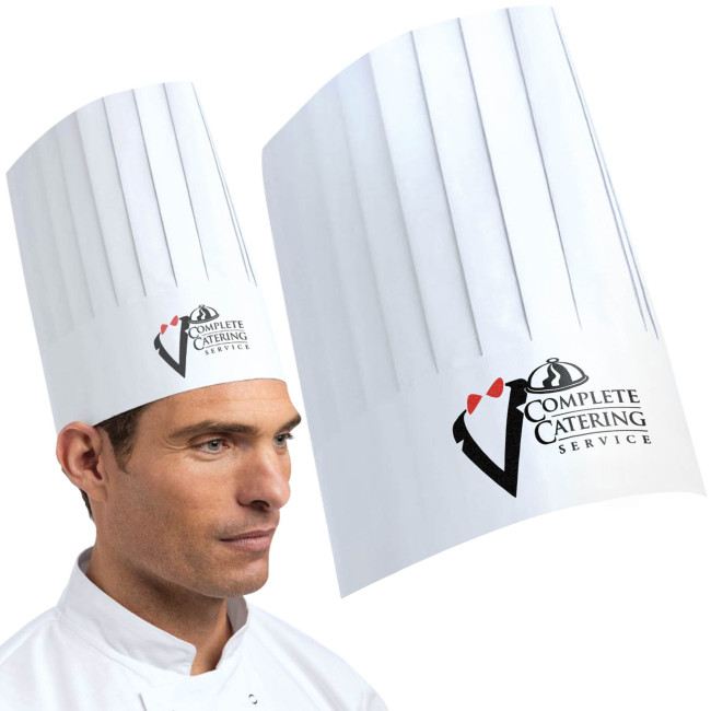 Custom Printed Tall Paper Chefs Hat 11"