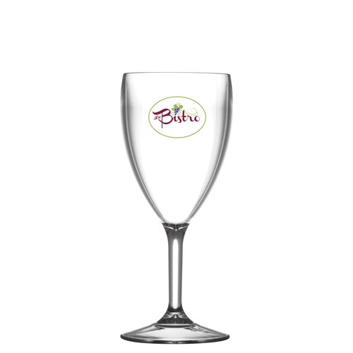 Custom Printed Polycarbonate Reusable Plastic Wine Glass 175ml