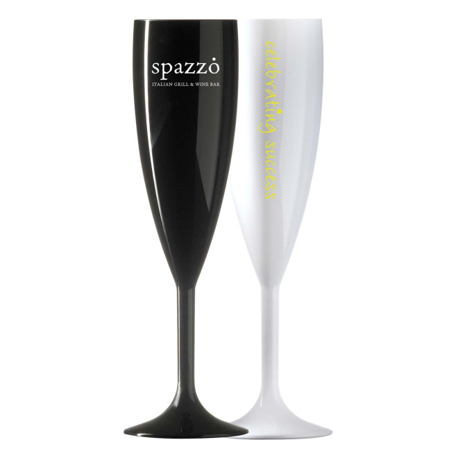 Custom Printed Reusable Plastic Champagne Flute 187ml