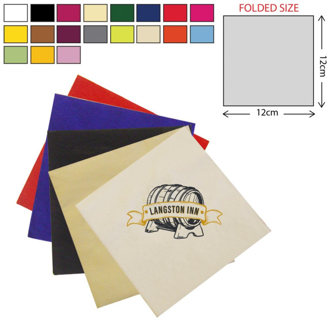 Custom Printed Coloured Cocktail Napkin 2Ply 25X25cm