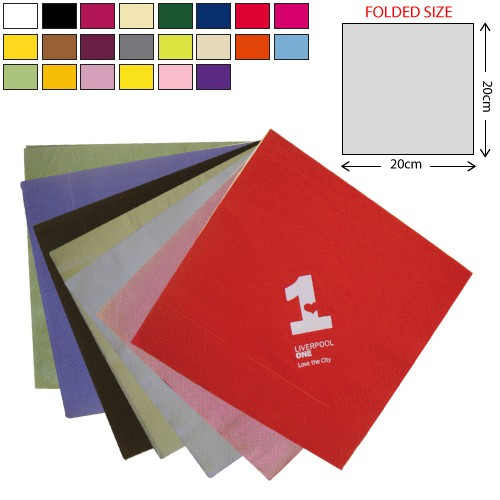 Custom Printed Coloured Dinner Napkin 3Ply 40X40cm