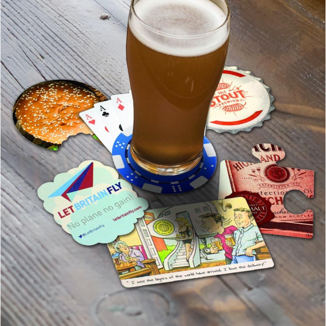 Custom Printed Custom Shaped Premium Beer Mats