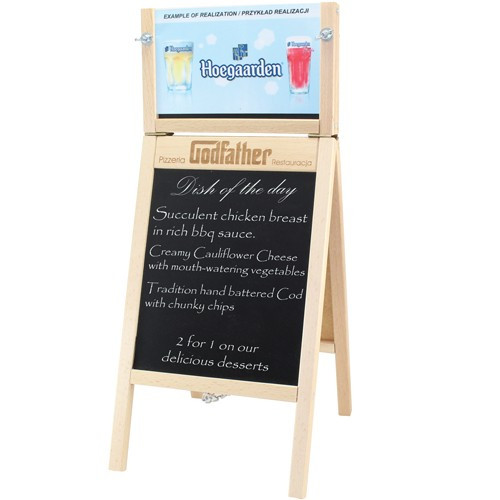 Custom Printed Table Top Menu A-Board With Changeable Top Insert