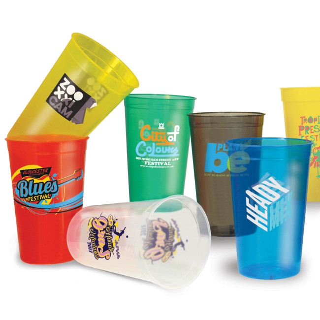 Custom Printed Plastic Translucent Stadium Cup Half Pint