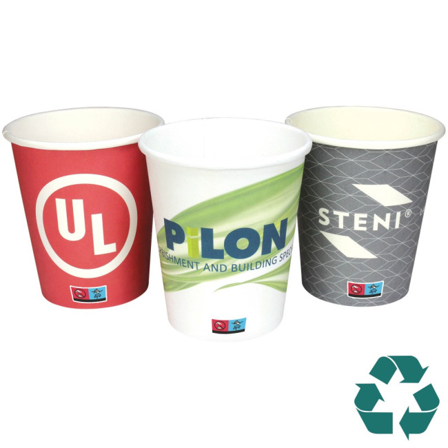 Custom Printed Recyclable Single Wall Paper Cup Full Colour 230ml