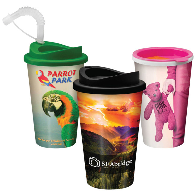 Custom Printed Reuse Double Wall Takeaway Cup 350ml