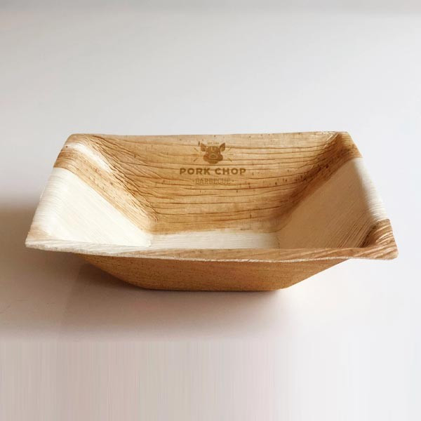 Custom Printed Square Disposable Palm Leaf Bowl