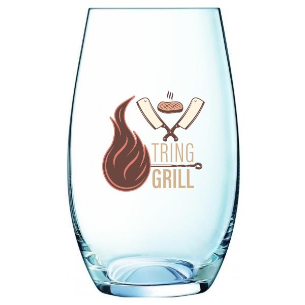 Custom Printed Primary Tubo Hiball Cocktail Glass 400ml