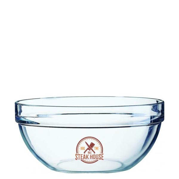 Custom Printed Stacking Mixing Glass Salad Bowl 170mm