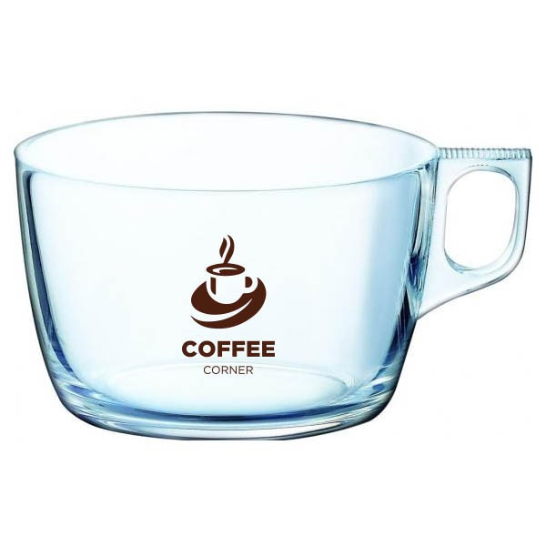 Custom Printed Voluto Jumbo Glass Coffee Cup 500ml