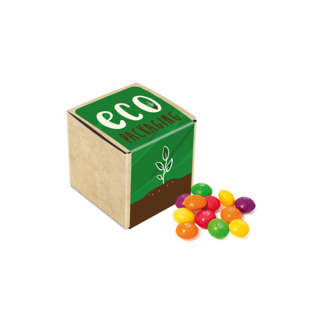 Custom Printed Eco Kraft Cube Skittles