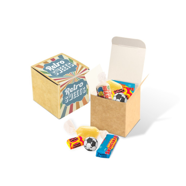 Custom Printed Eco Kraft Cube Retro Sweets