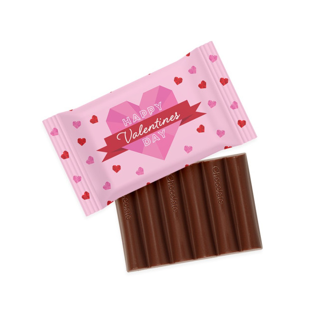 Custom Printed Valentines 6 Baton Bar Milk Chocolate 41% Cocoa