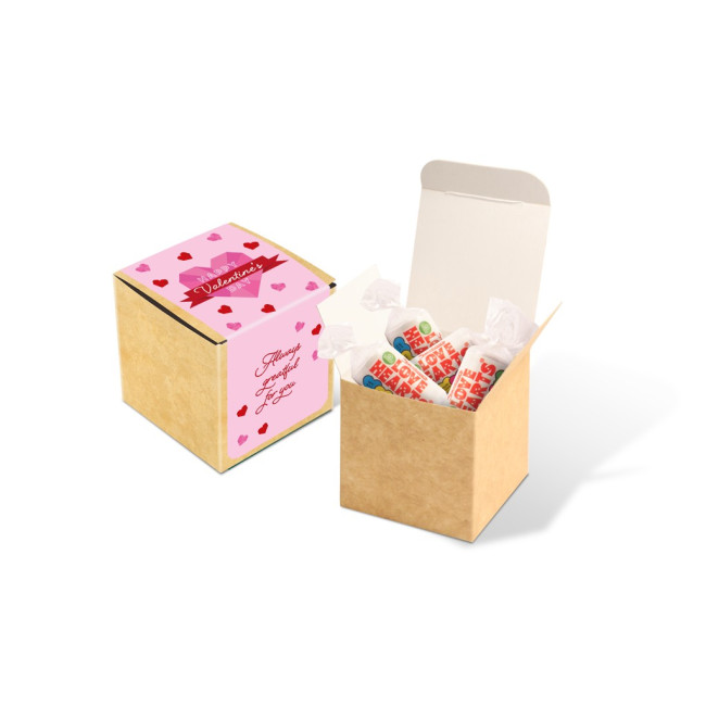 Custom Printed Eco Kraft Cube Love Hearts