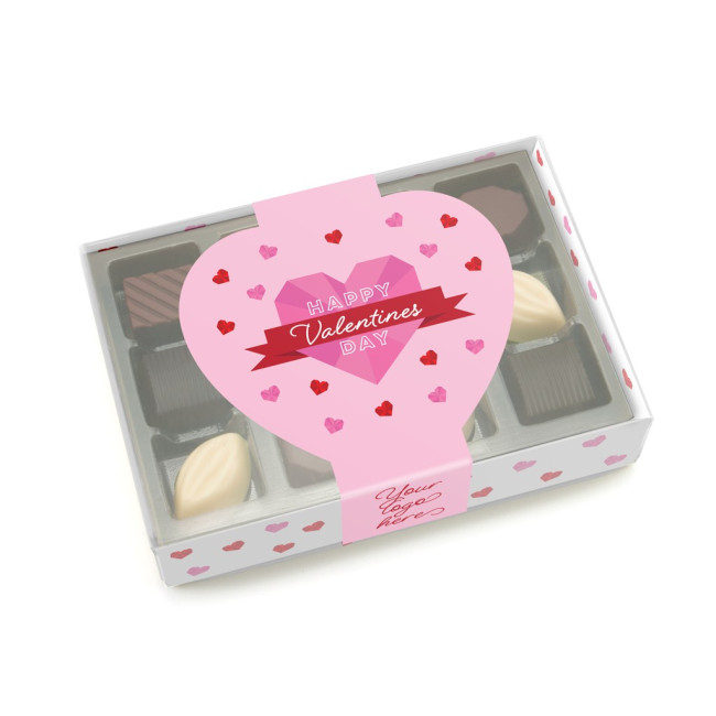 Custom Printed Valentines Luxury 12 Choc Box Chocolate Truffles