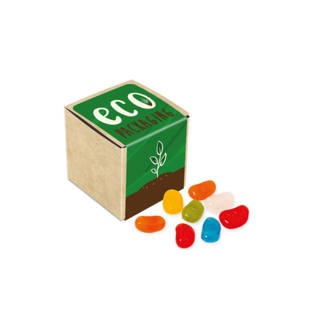 Custom Printed Eco Kraft Cube Jolly Beans