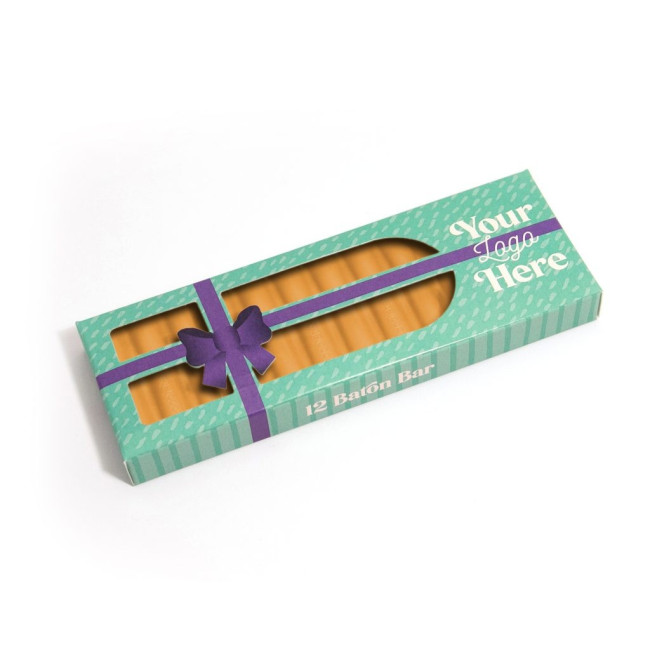 Custom Printed Winter Eco 12 Baton Bar Box Gold Chocolate Bar Present Box 32% Cocoa