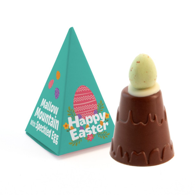 Custom Printed Easter Eco Pyramid Box Mallow Mountain with Speckled Egg