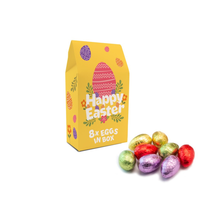 Custom Printed Easter Eco Hollow Chocolate Eggs x8