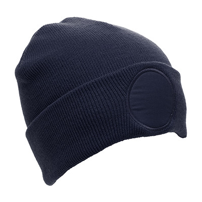 Custom Printed Circular Patched Beanie Hat - Image 2